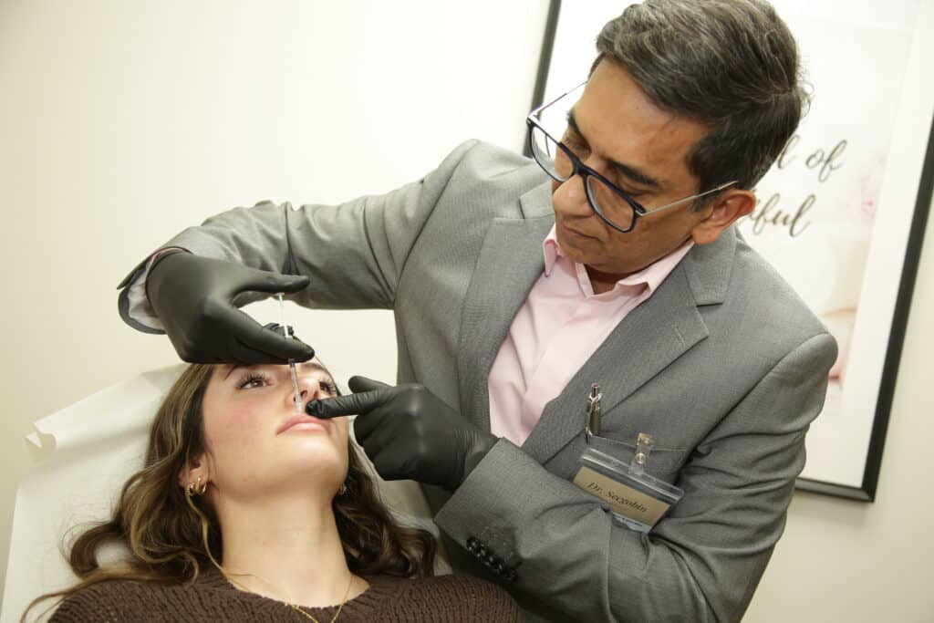 Dr. Seegobin demo on a lip filler