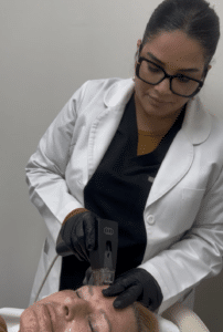 Raj conducting a Morpheus8 treatment